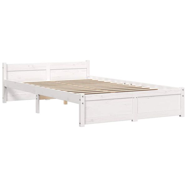 vidaXL Bed Frame without Mattress White Solid Wood 120x200 cm