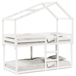vidaXL Bunk Bed without Mattress White 90x200 cm Solid Wood Pine