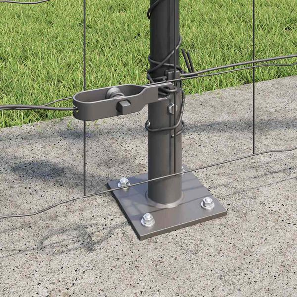 vidaXL Fence with Post Grey 1.2 x 25 m Steel