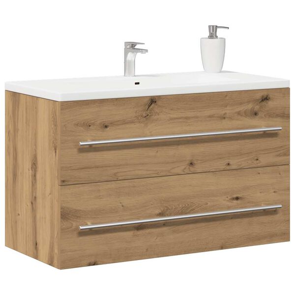 vidaXL Bathroom Sink Cabinet Artisan Oak 80x38.5x48 cm Engineered Wood