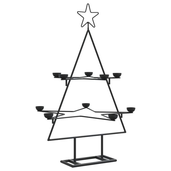 vidaXL Metal Christmas Tree for Decoration Black 75 cm