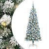 vidaXL Artificial Hinged Christmas Tree Green and White 180 cm