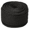 vidaXL Work Rope Black 10 mm 250 m Polypropylene