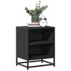 vidaXL Bedside Cabinet Black 40x31x50 cm Engineered Wood and Metal