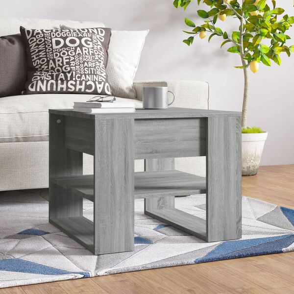 vidaXL Coffee Table Grey Sonoma 55.5x55x45 cm Engineered Wood