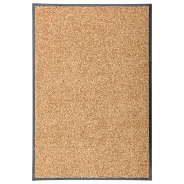 vidaXL Doormat Washable Cream 60x90 cm
