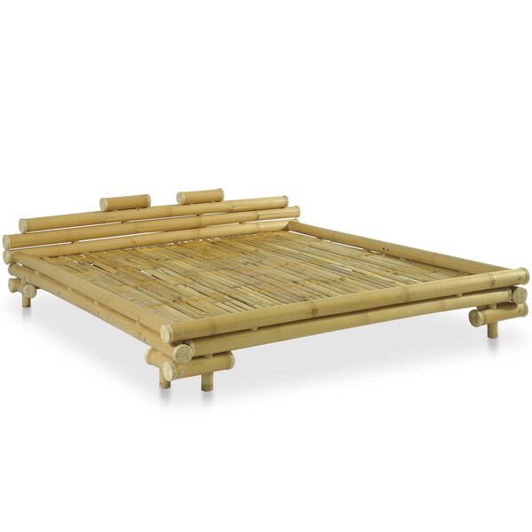 vidaXL Bed Frame without Mattress Bamboo 180x200 cm Super King