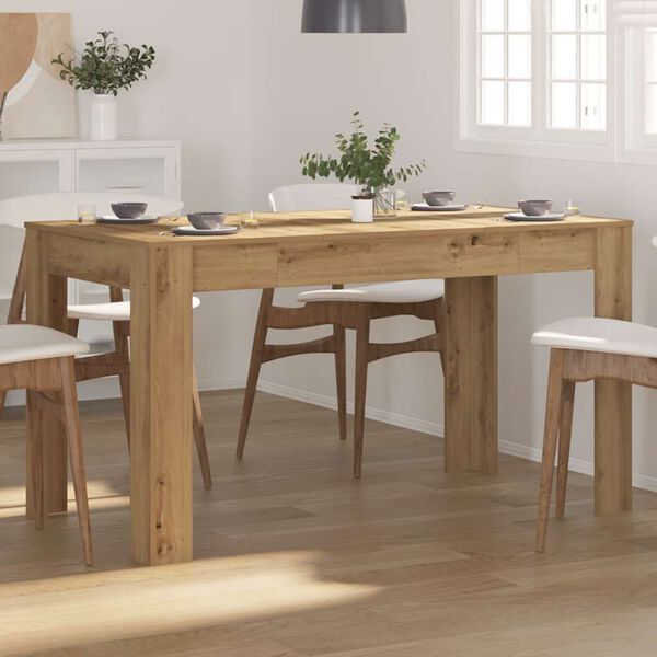 vidaXL Dining Table Artisan Oak 140x74.5x76 cm Engineered Wood