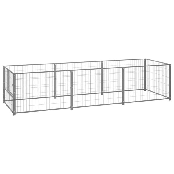 vidaXL Dog Kennel Silver 3 m&sup2; Steel