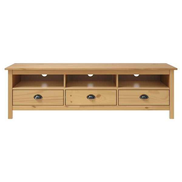 vidaXL TV Cabinet Hill Honey Brown 158x40x47 cm Solid Pine Wood
