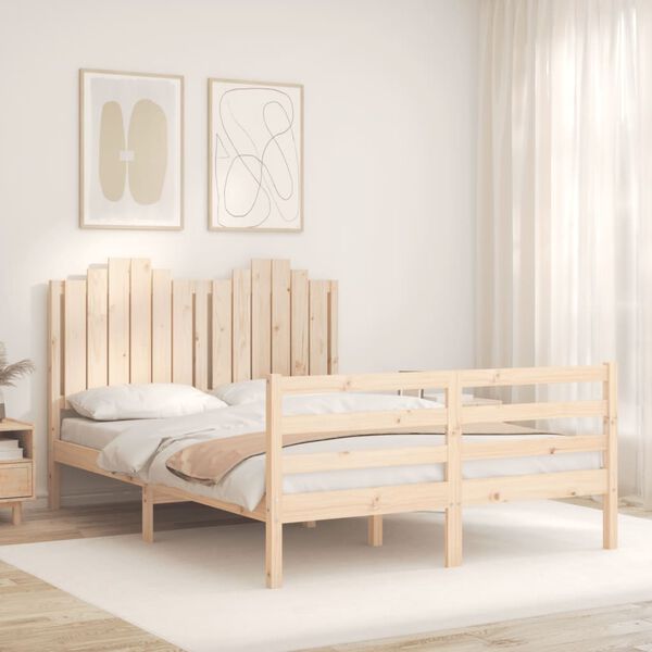vidaXL Bed Frame without Mattress Double Solid Wood
