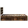 vidaXL Bed Frame Smoked Oak 120 x 200 cm Solid Pine Wood