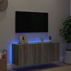 vidaXL TV Wall Cabinet with LED Lights Grey Sonoma 100x35x41 cm