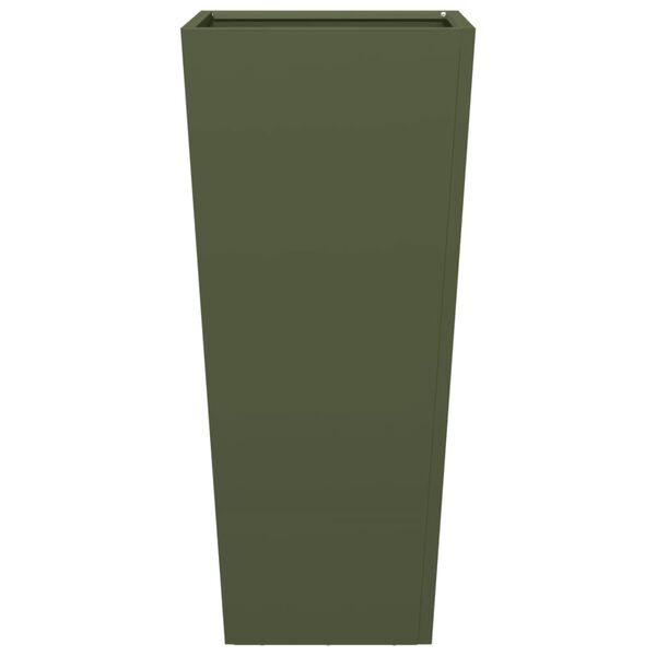 vidaXL Garden Planter Olive Green 35x35x75 cm Steel