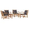 vidaXL Garden Sofa Set 5 pcs Natural Solid Teak Wood