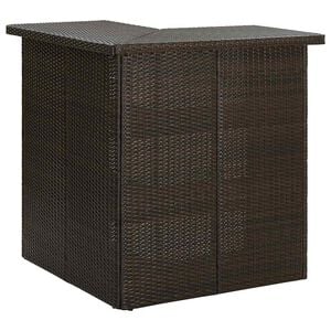 vidaXL Bar Table | Brown | Poly Rattan, Steel | Bar Table | Contemporary