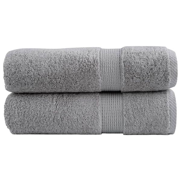 vidaXL Premium Hand Towels "SOLUND" 2 pcs Grey 50x100 cm 600 gsm