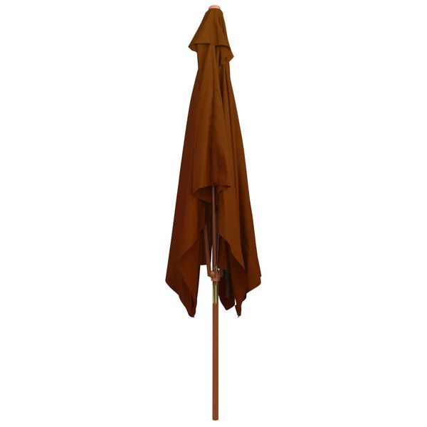 vidaXL Garden Parasol with Wooden Pole Terracotta 200x300 cm