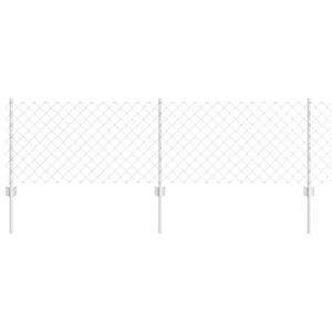 vidaXL Chainlink Fence with Post 25 x 0.6 m Galvanised Steel Silver