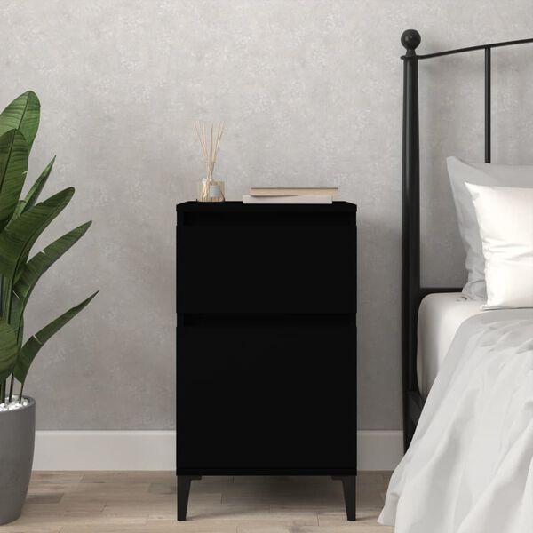 vidaXL Bedside Cabinet Black 40x35x70 cm