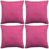 vidaXL Cushion Covers 4 pcs Linen-look Pink 40x40 cm
