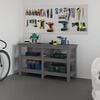 vidaXL Work Bench Grey 142.5x50x80 cm Solid Wood Pine