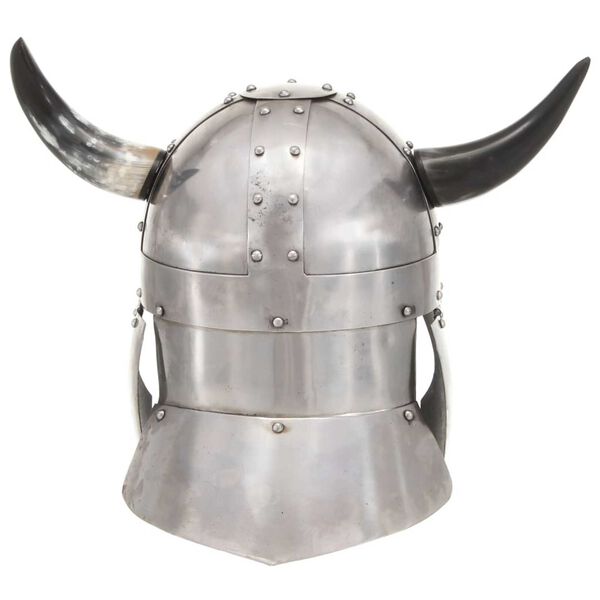 vidaXL Fantasy Viking Helmet LARP Silver Steel