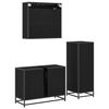 vidaXL Bathroom Furniture Set 3 pcs Black Oak Engineered Wood