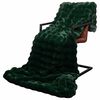 vidaXL Faux Rabbit Fur Blanket Olite 4 pcs Dark Green 130 x 150 cm