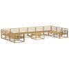 vidaXL Outdoor Sofa Set 11 pcs White Solid Acacia Wood