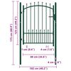vidaXL Fence Gate Emmen with Spikes Steel 104x109.5 cm Green
