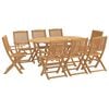 vidaXL 9 Piece Garden Dining Set Solid Wood Acacia