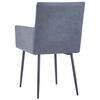 vidaXL Dining Chairs with Armrests 2 pcs Grey Faux Suede Leather