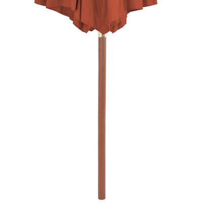 vidaXL Outdoor Parasol with Wooden Pole 300 cm Terracotta