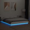 vidaXL Bed Frame with LED Lights without Mattress White 160x200cm