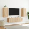 vidaXL 4 Piece TV Wall Units with LED Sonoma Oak Engineered Wood