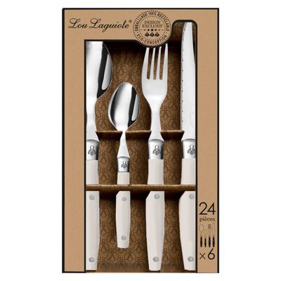 Lou Laguiole 24-Piece Cutlery Set Comptoir Cream