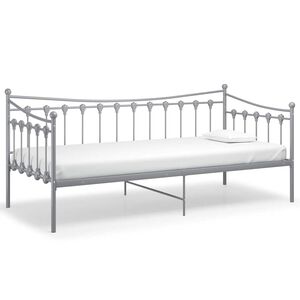 vidaXL Sofa Bed Frame without Mattress Grey Metal 90x200 cm