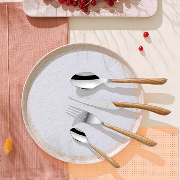 Amefa 16-Piece Cutlery Set Eclat Nature Natural Wood