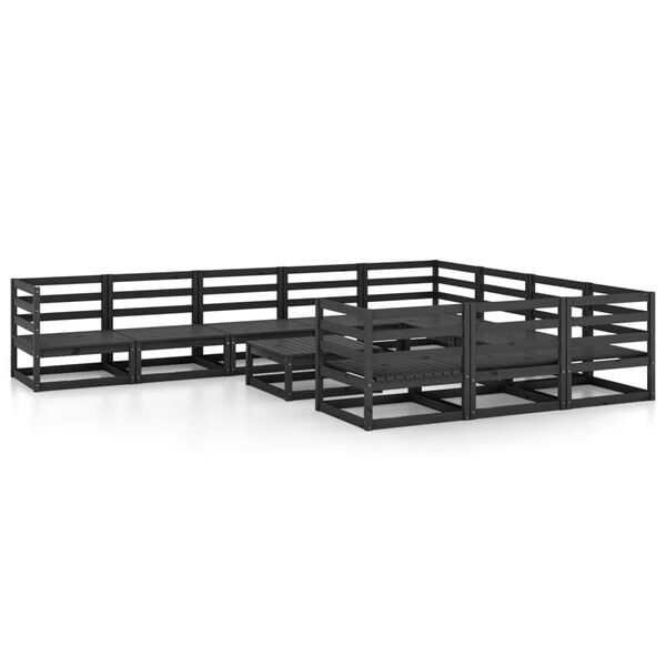 vidaXL 11 Piece Garden Lounge Set Solid Pinewood