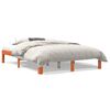 vidaXL Bed Frame without Mattress Wax Brown 135x190 cm Double Solid Wood Pine