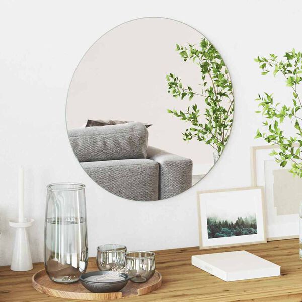 vidaXL Wall Mirror Round &Oslash; 50 cm Tempered Glass