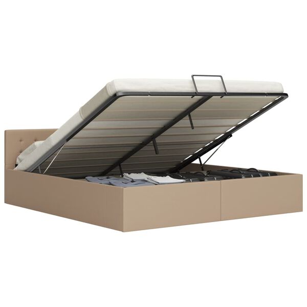 vidaXL Bed Frame without Mattress with Hydraulic Storage Cappuccino 180x200cm