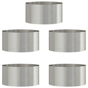 vidaXL Planter Ring 5 pcs Silver 40 x 40 x 20 cm Stainless Steel