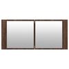 vidaXL LED Bathroom Mirror Cabinet Brown Oak 100x12x45 cm
