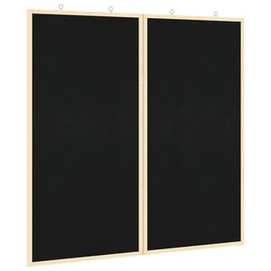 vidaXL Bulletin Board Folding Black 80 x 80 x 1.4 cm Solid pine wood