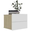 vidaXL Bedside Cabinets 2 pcs White and Sonoma Oak 40x30x30 cm Engineered Wood