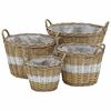 vidaXL Raised Bed | Set of 4 | Brown and white | Wicker and polyethylene