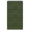 vidaXL Bedside Cabinet Olive Green 34.5x39x62 cm Steel