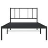 vidaXL Metal Bed Frame without Mattress with Headboard Black 107x203cm